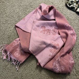 Coach Warm Bi-color Pink Scarf, Super Soft and Comfortable